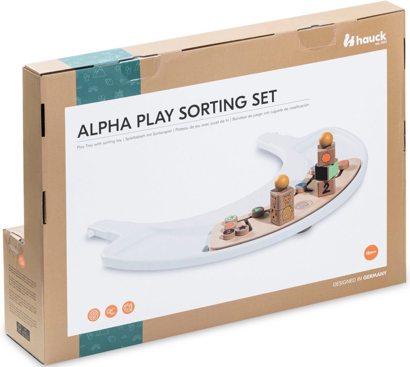 Hauck Hochstuhltablett Alpha Play Sorting Set Giraffe, Holz, Kunststoff, FSC® - schützt Wald - weltweit