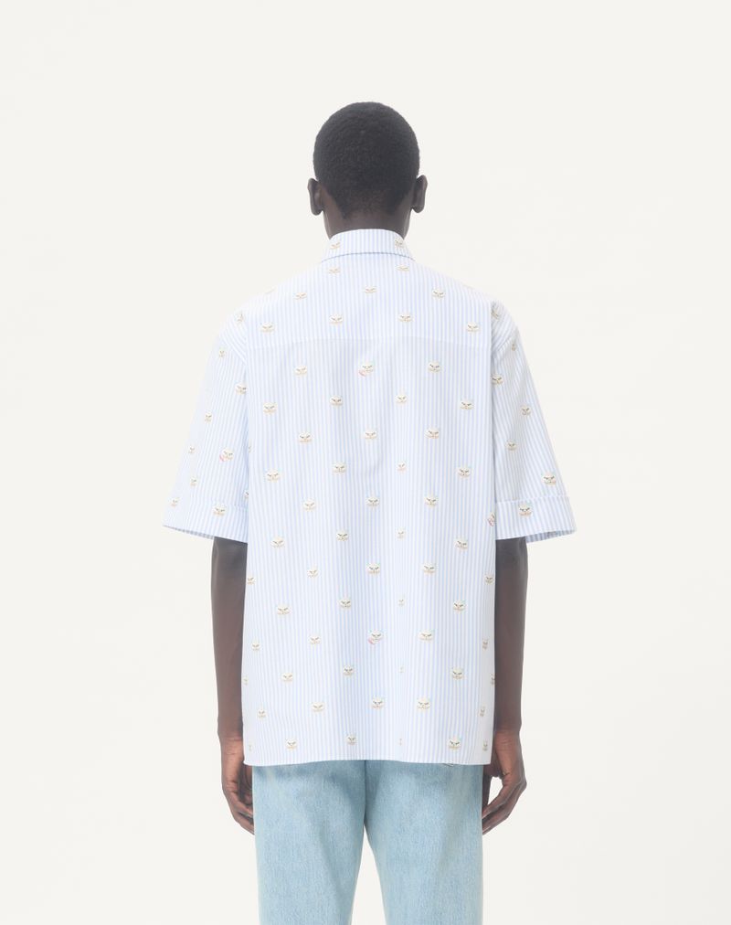Camisa Valentino Oxford de algodão com estampa Le Chat De La Maison