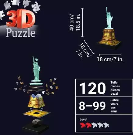 Ravensburger Freiheitsstatue bei Nacht