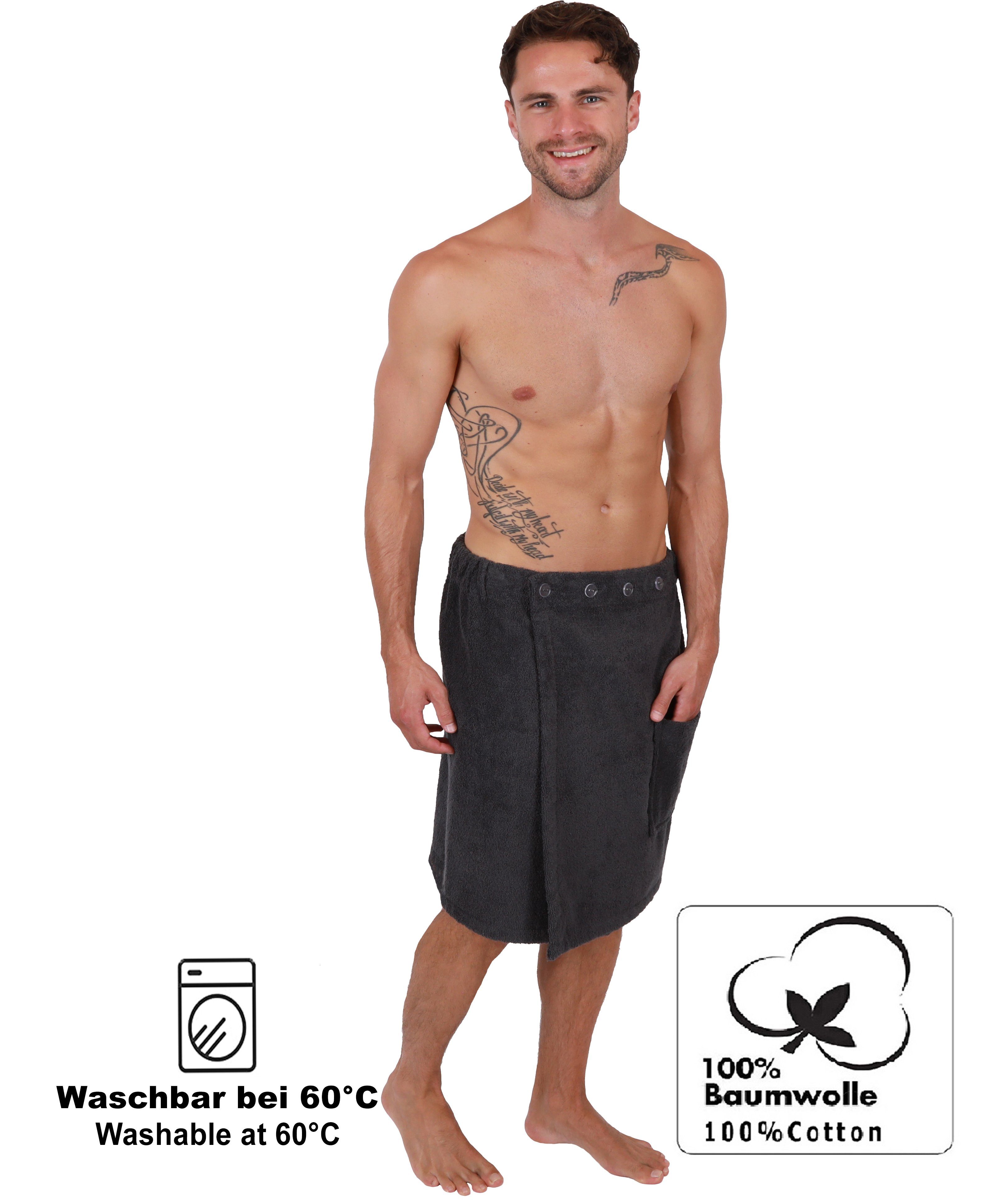 Betz Saunatuch Frottee Saunakilt BERLIN mit Knöpfen für Herren 420 g/m², 100% Baumwolle