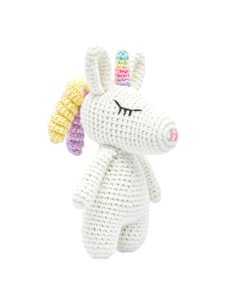 miniHeld Handgestrickter Einhorn Rainbow Set Babyrassel Holz Baumwolle 16 cm 0 Monate günstig kaufen onesize
