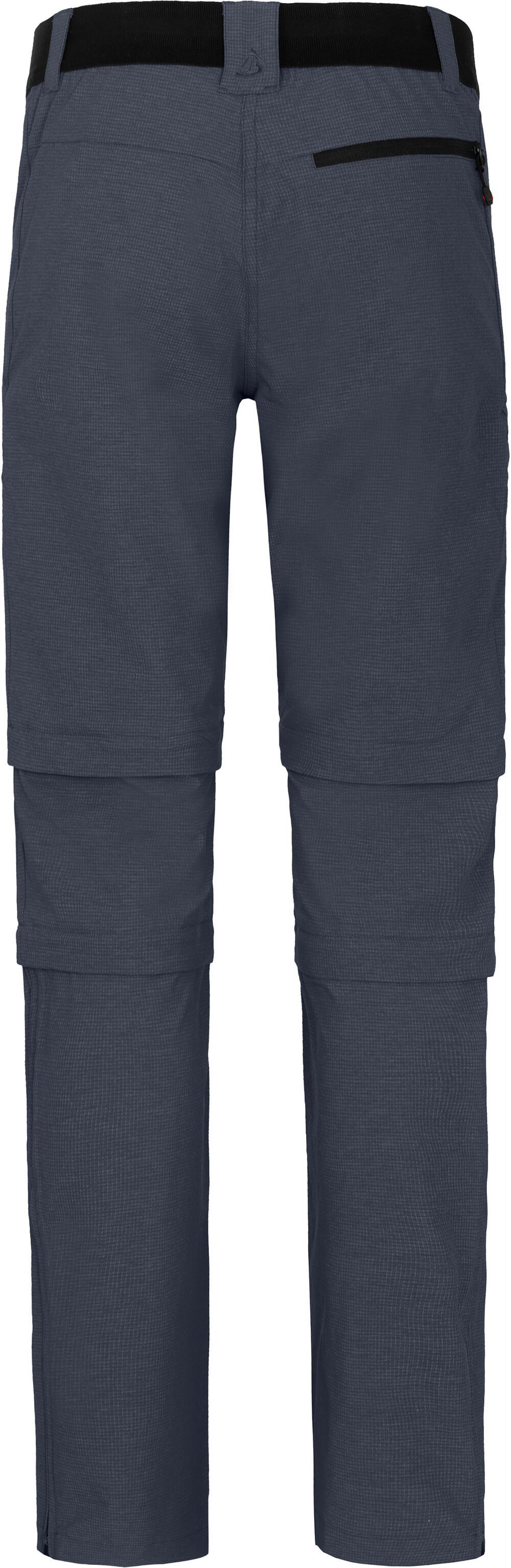 Bergson Zip-off-Hose PORI Doppel Zipp-Off mit T-ZIPP Damen Wanderhose, robust elastisch, Normalgrößen, grau/blau