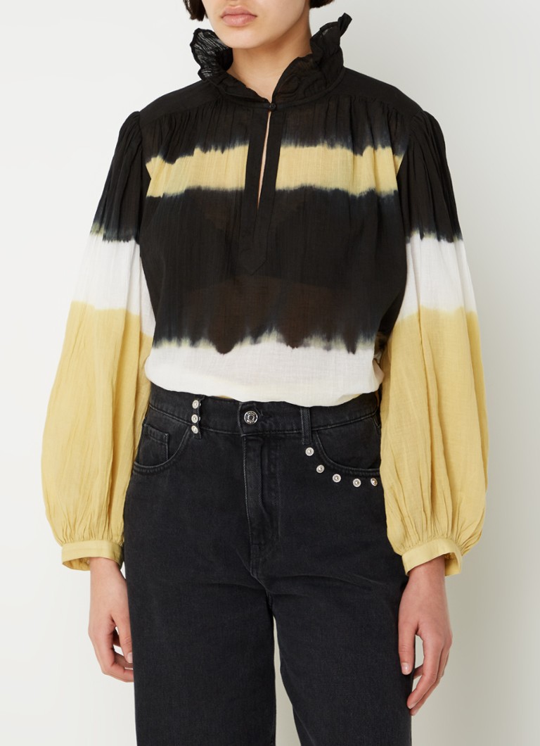 ba&sh Harvey tunic with tie-dye pattern and balloon sleeves
