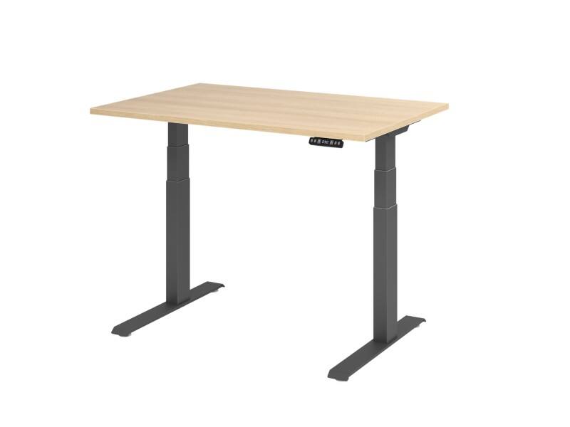 Hammerbacher Steh-Sitz-Schreibtisch VXDKB12/E/G Eiche 1200 x 800 mm