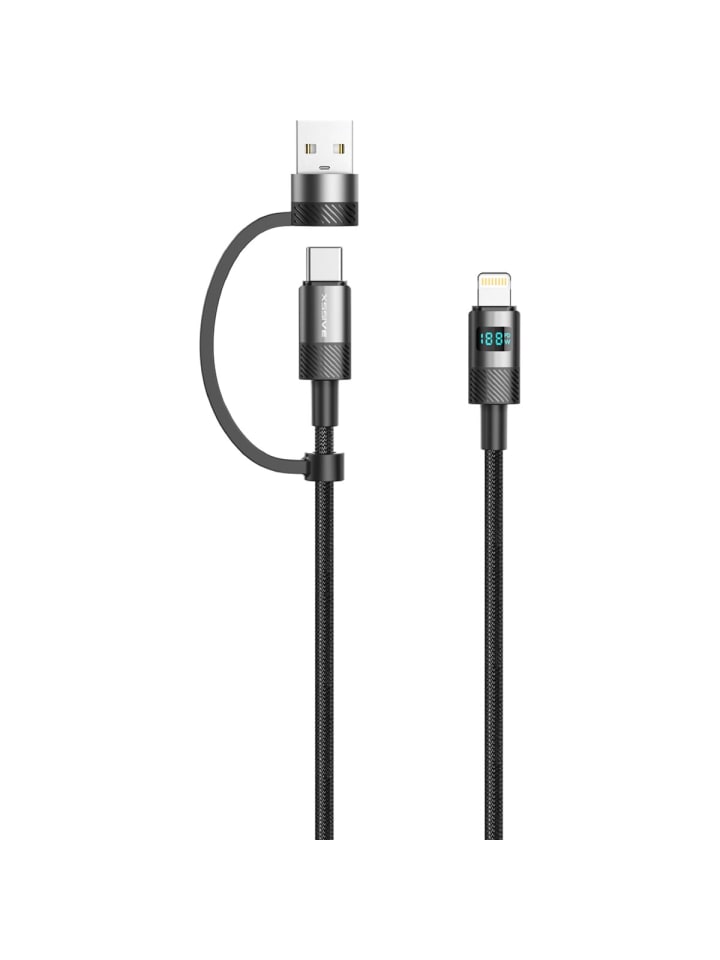 COFI 1453 Xssive 2in1 PD Schnellladekabel XSS-LCA-1.2m in Schwarz günstig kaufen onesize
