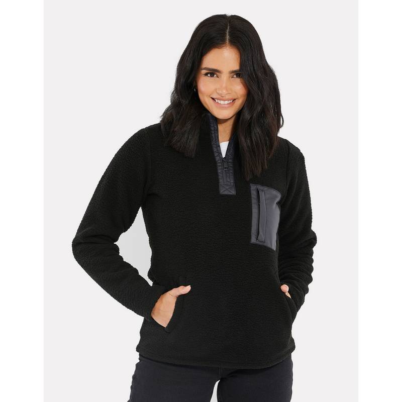 Threadbare THB Pharell 1/4 Zip Fleece Fleecepullover Damen