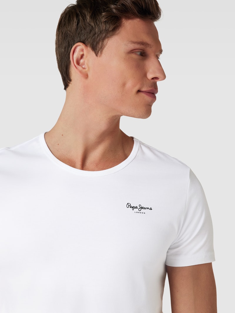 T-Shirt mit Label-Print im 2er-Pack in weiß