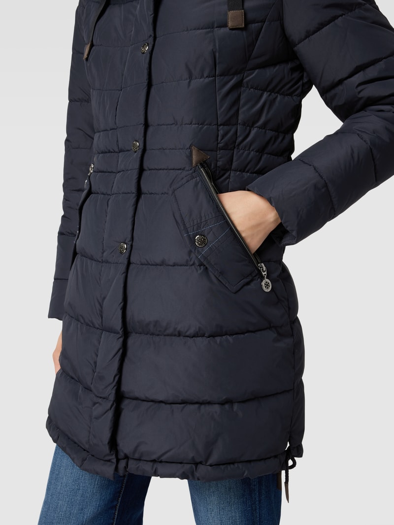 Steppjacke mit abnehmbarer Kapuze in marineblau