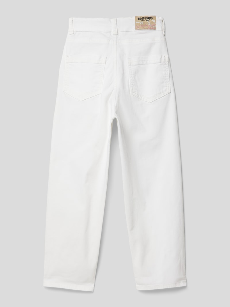 Balloon Fit Jeans mit Label-Patch in weiß