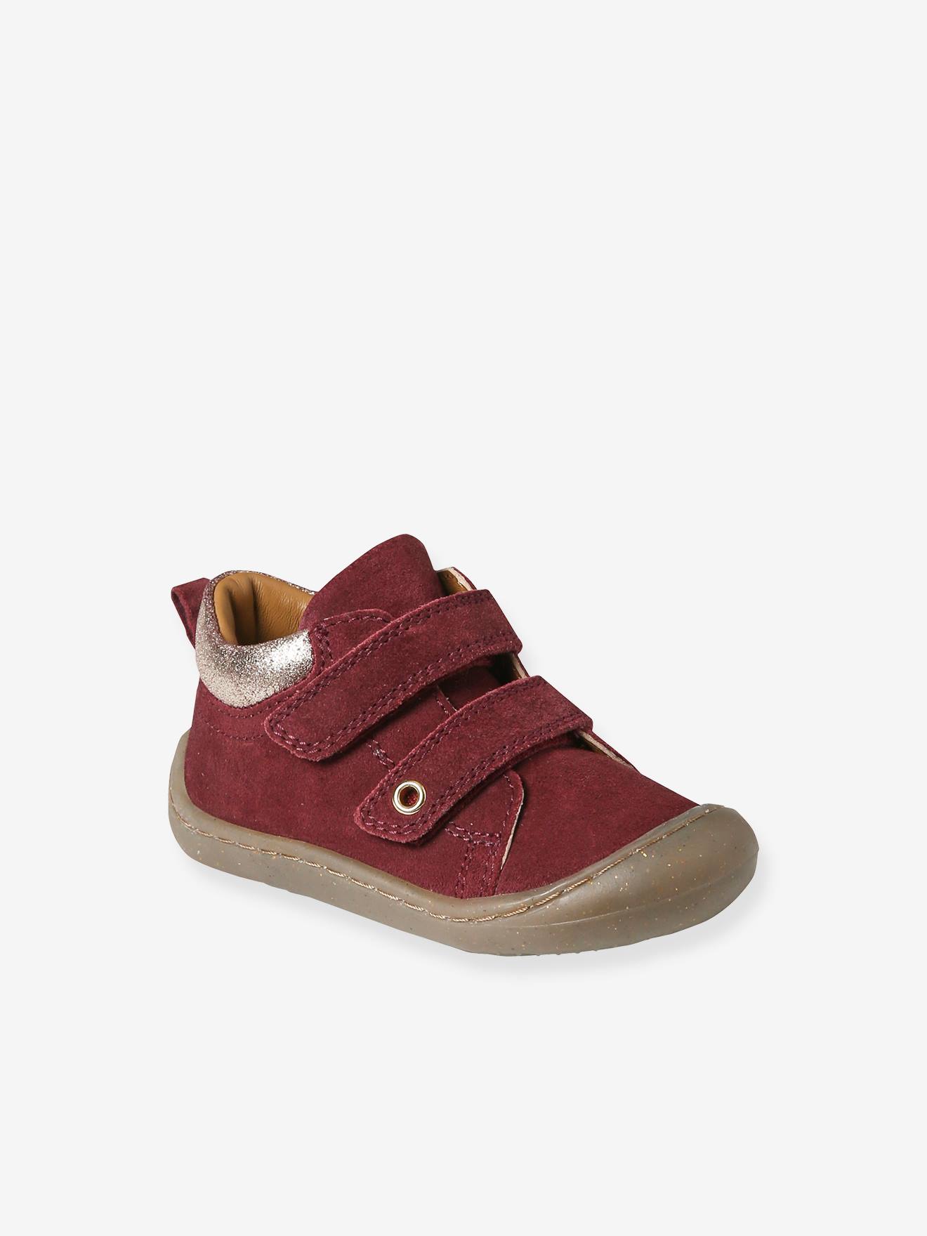 Bottillons scratchés cuir souple bébé premiers pas rose