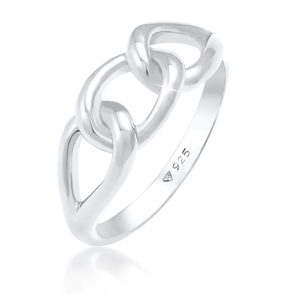 Elli Elli Bague Femme Bague Symbole de Noeud Massif en 925 Argent Plaqué Or Bague