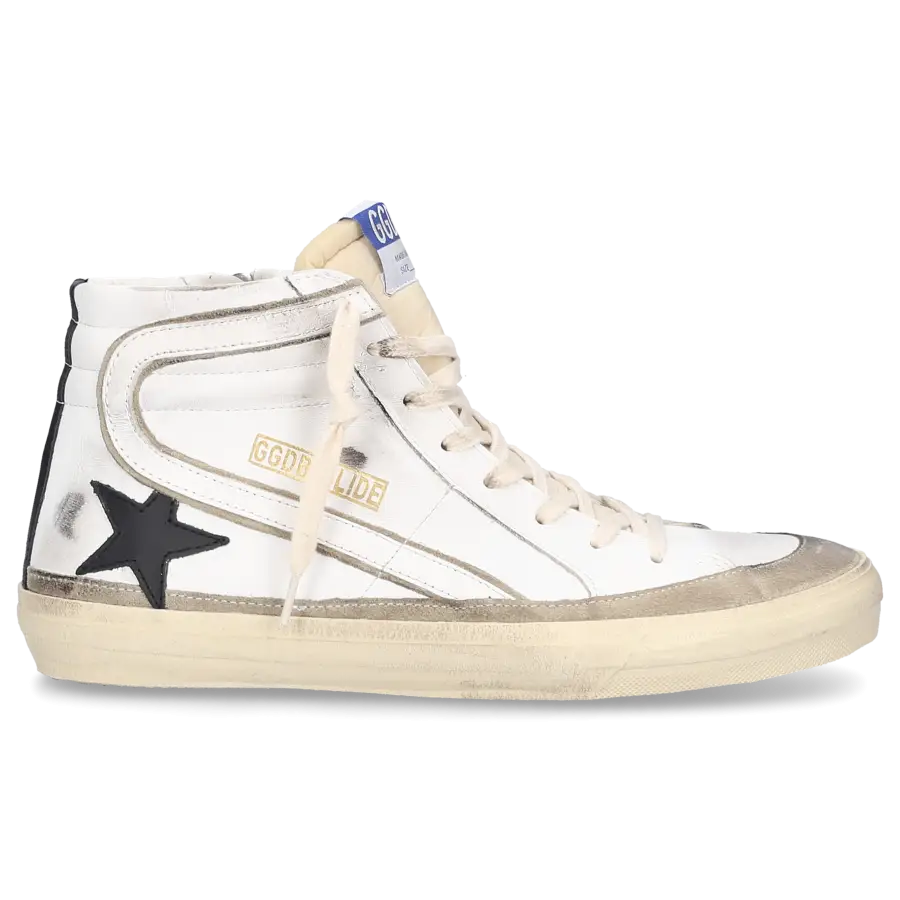 Golden Goose - Sneaker high SLIDE EDGE Kalbsleder - weiß