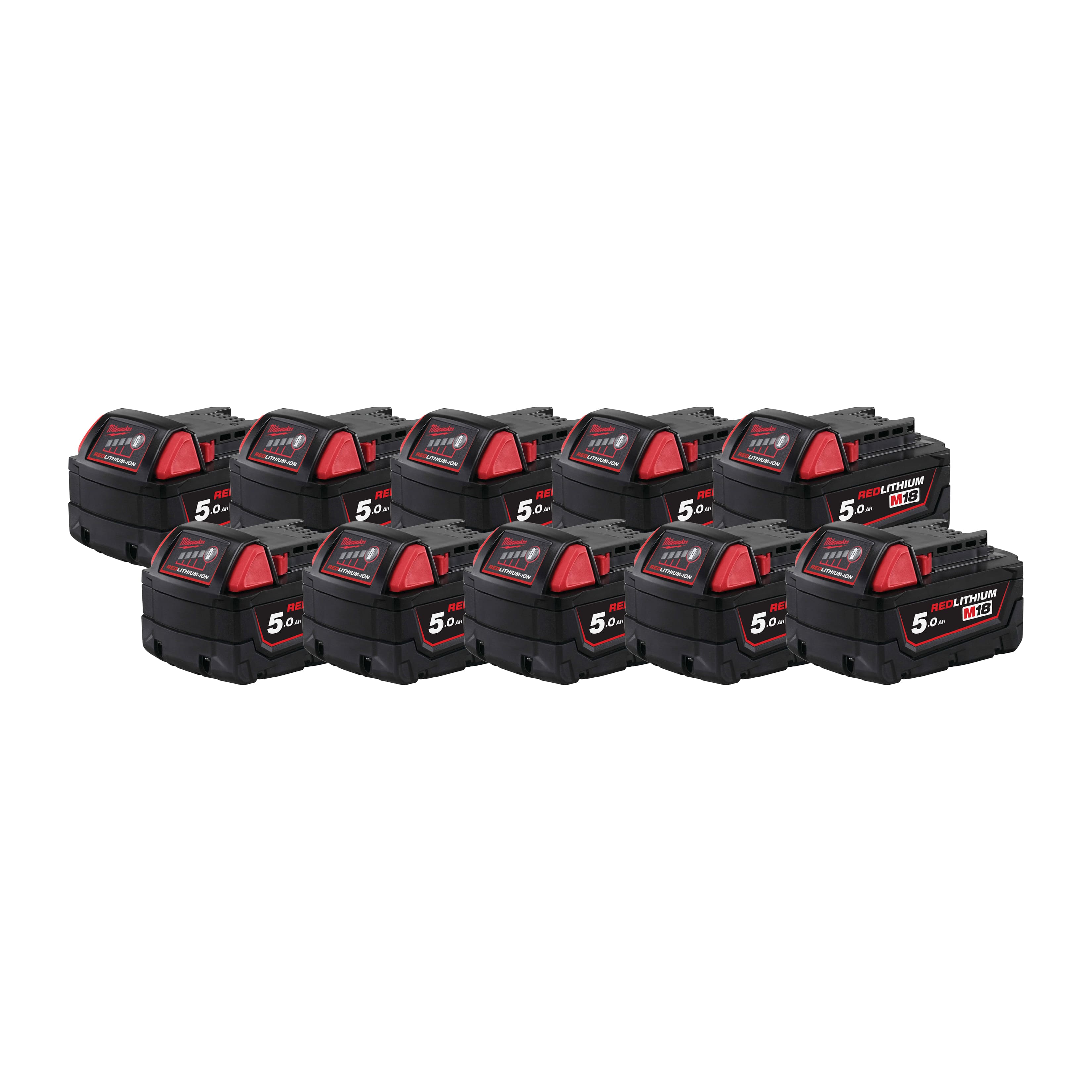 Accessoires Milwaukee M18B5 (pack de 10) - 10 batteries Li-ion 18 volts 5,0 Ah