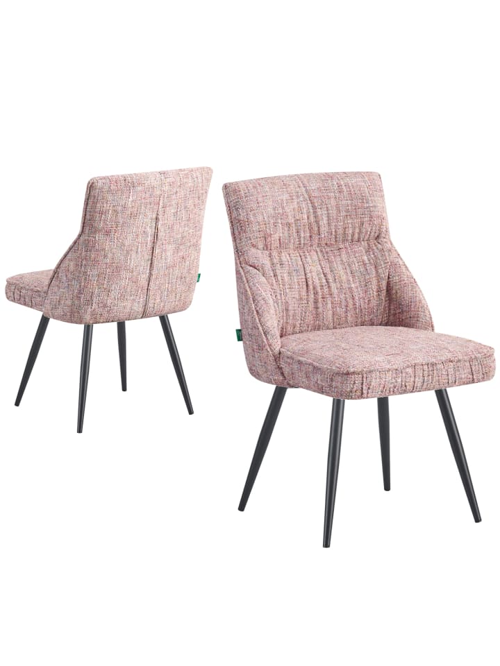 DUBI Möbel 2er-Set: Drehstuhl ALESSIA in Rosa - (B)49 x (H)83 x  (T)62 cm günstig kaufen onesize