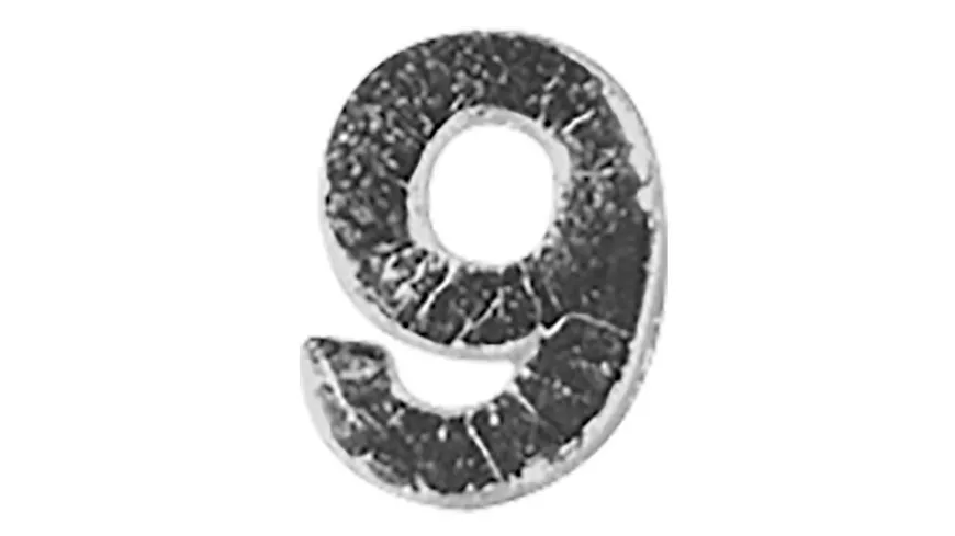 Rayher Wachszahlen -9- silber 9mm 2Stück