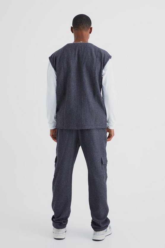 Utility-Tanktop & Cargohose mit Fischgräten-Print