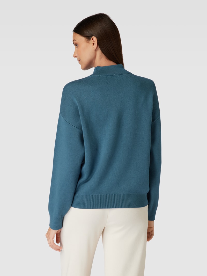 Strickpullover mit Rollkragen in lagune