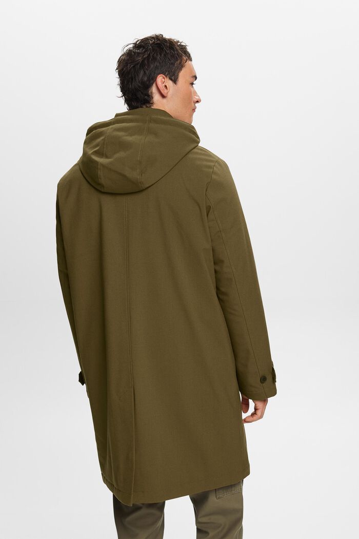 Recycelt: Wattierter Mac Coat mit flexibler Kapuze