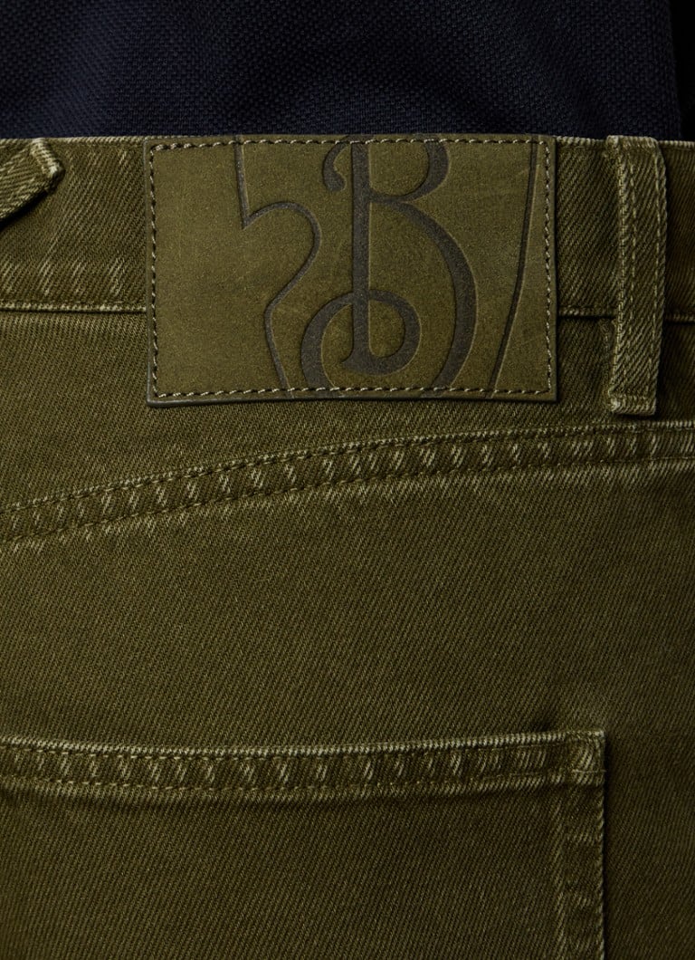 Blugi Burberry cu croială dreaptă și imprimeu distressed colorat