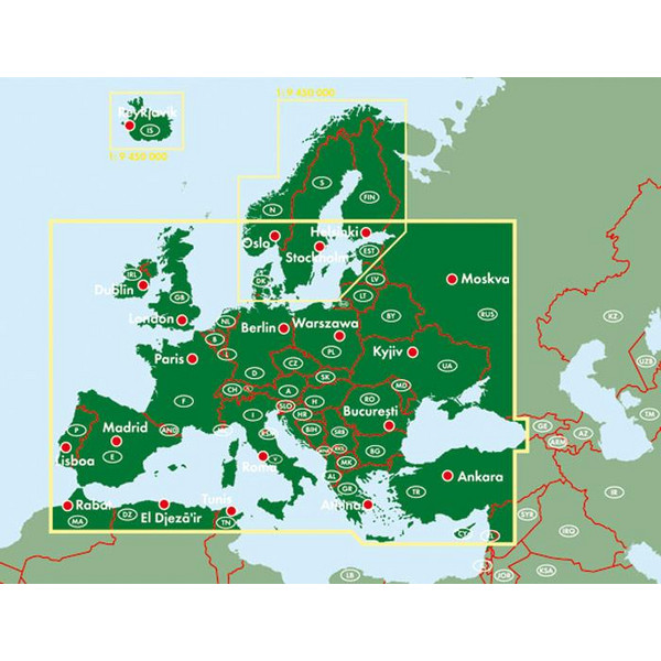 Europa politisch 1 : 3 500 000. Autokarte - Straßenkarte