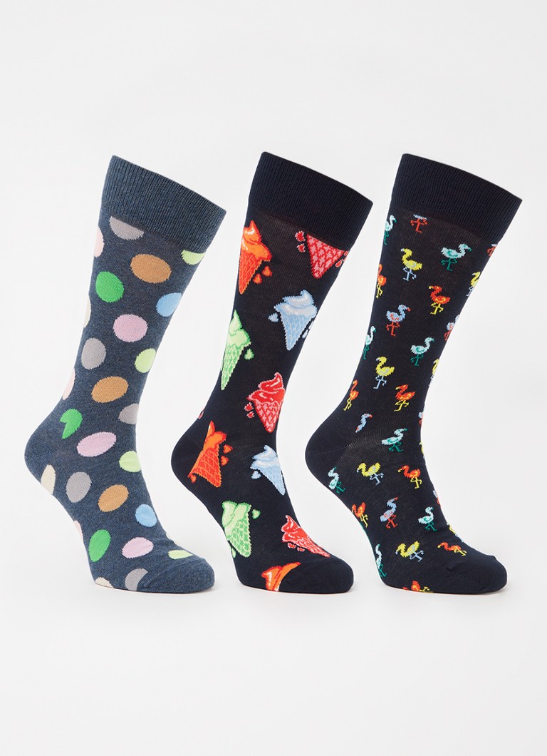Čarape s printom Happy Socks, pakiranje od 3 komada