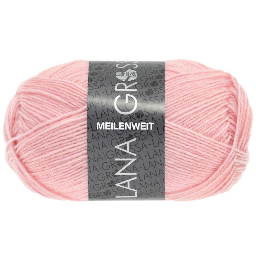 LANA GROSSA MEILENWEIT 50 g UNI Häkelwolle, 210 m (4-fach Sockenwolle mit 80 % Schurwolle), 50 g