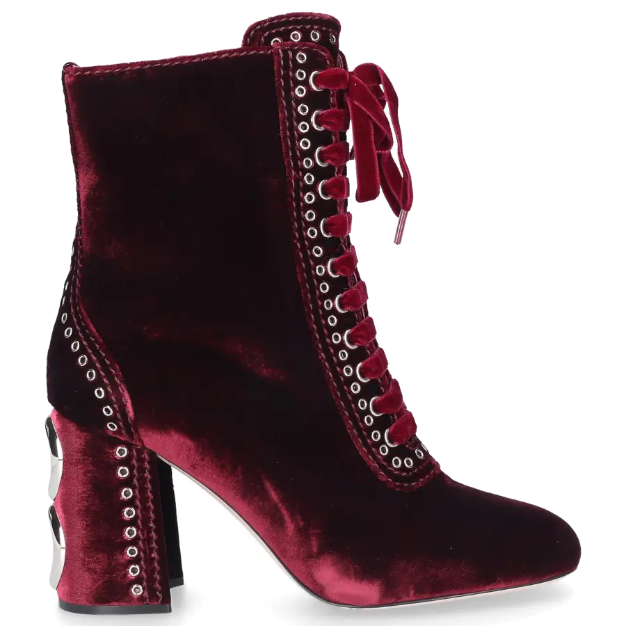Miu Miu - Stiefeletten Samt - rot