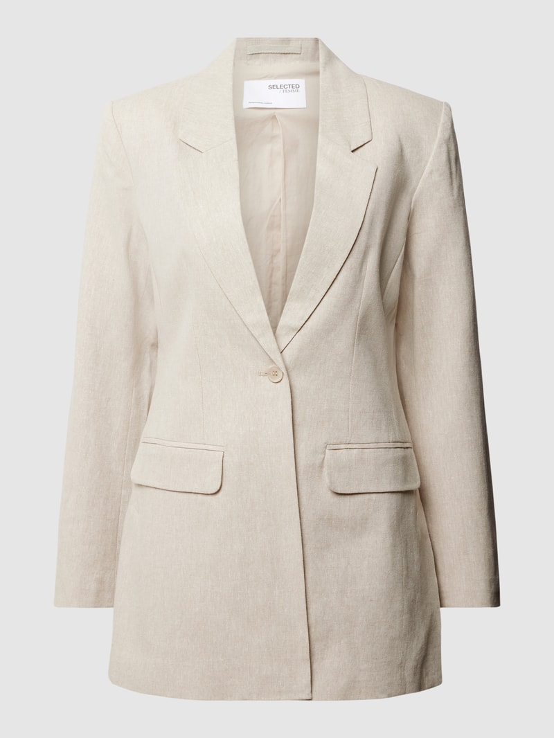 Blazer mit Reverskragen Modell 'TANIA' in sand meliert