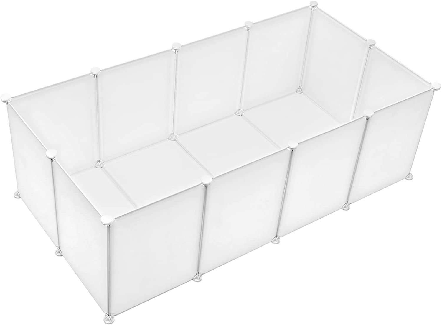 EUGAD Freigehege, Laufstall Auslauf mit Bodenplatten BHT 142x45x72cm