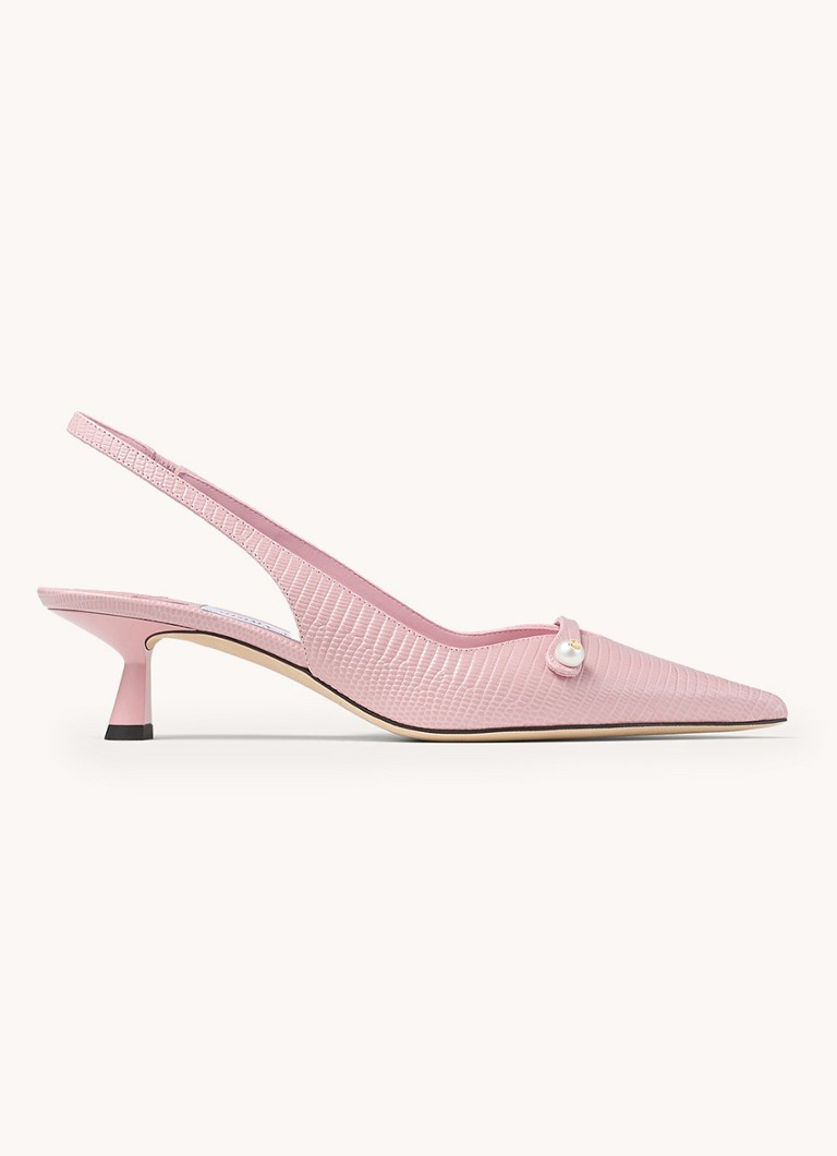 Slingback Jimmy Choo Amita 45 con texture effetto coccodrillo