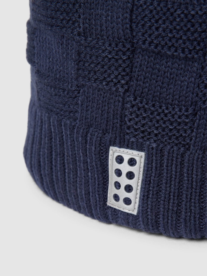 Beanie mit geripptem Abschluss Modell 'ORAI' in marineblau