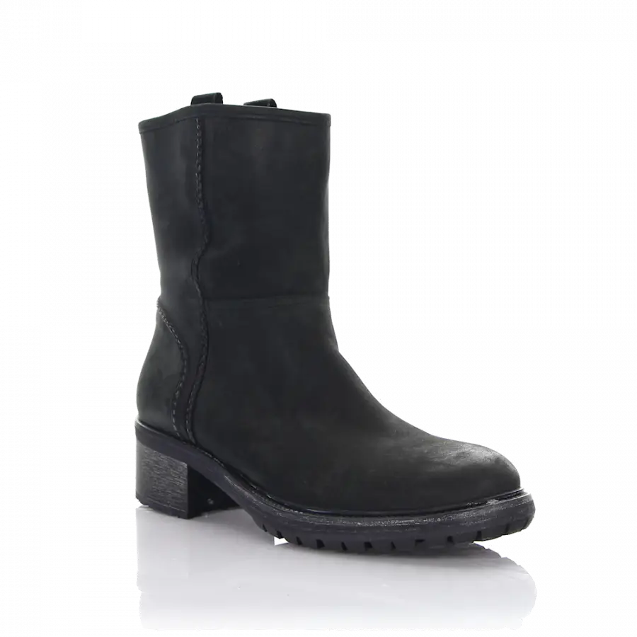 Rossano Bisconti - Cowboy-/ Bikerstiefeletten Nubukleder Ziernaht anthrazit - grau