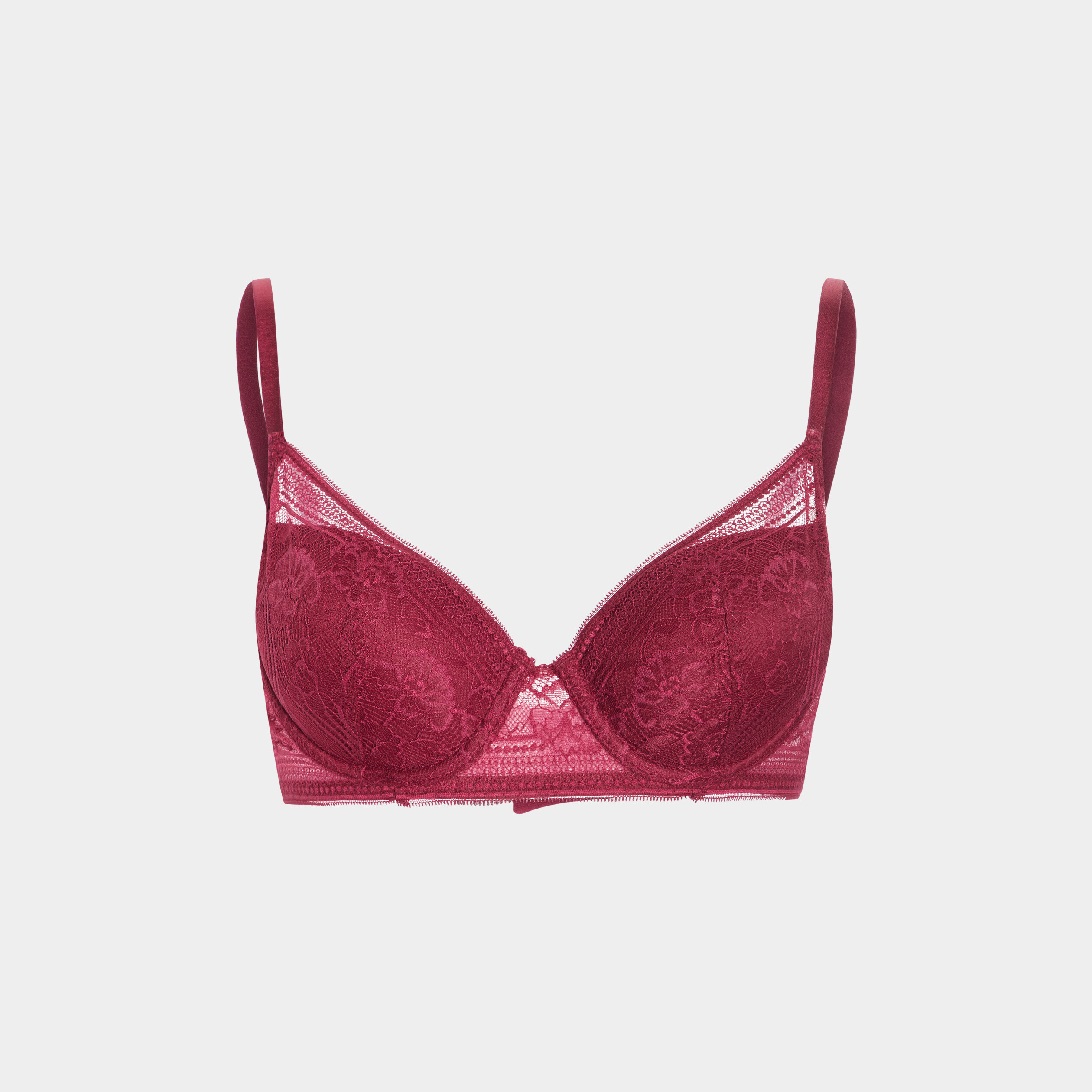 Soutien-gorge corbeille en dentelle rose framboise femme | La Halle