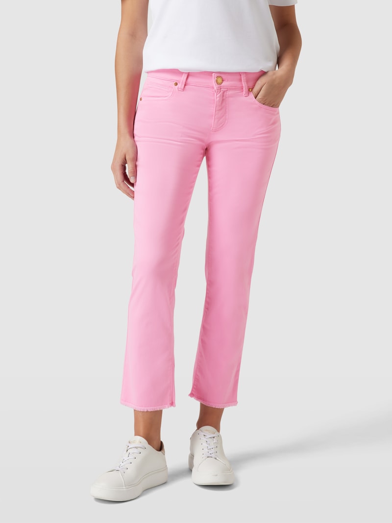Jeans mit ausgefransten Beinabschlüssen Modell 'CLAIRE CROPPED' in pink