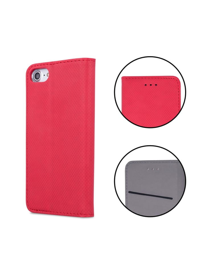 COFI 1453 Smart Magnet Case Handyhülle  Kartenfach und Magnetverschluss in Rot günstig kaufen S