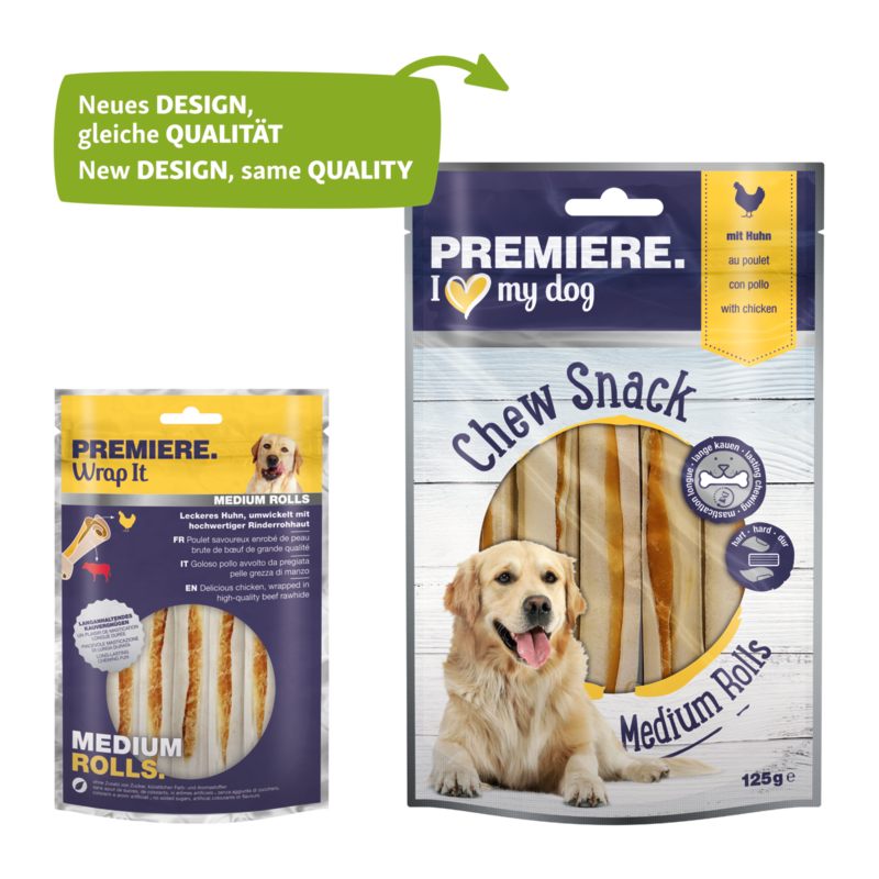 PREMIERE Snacks PREMIERE Medium Rolls Huhn 5 Stück, 125g