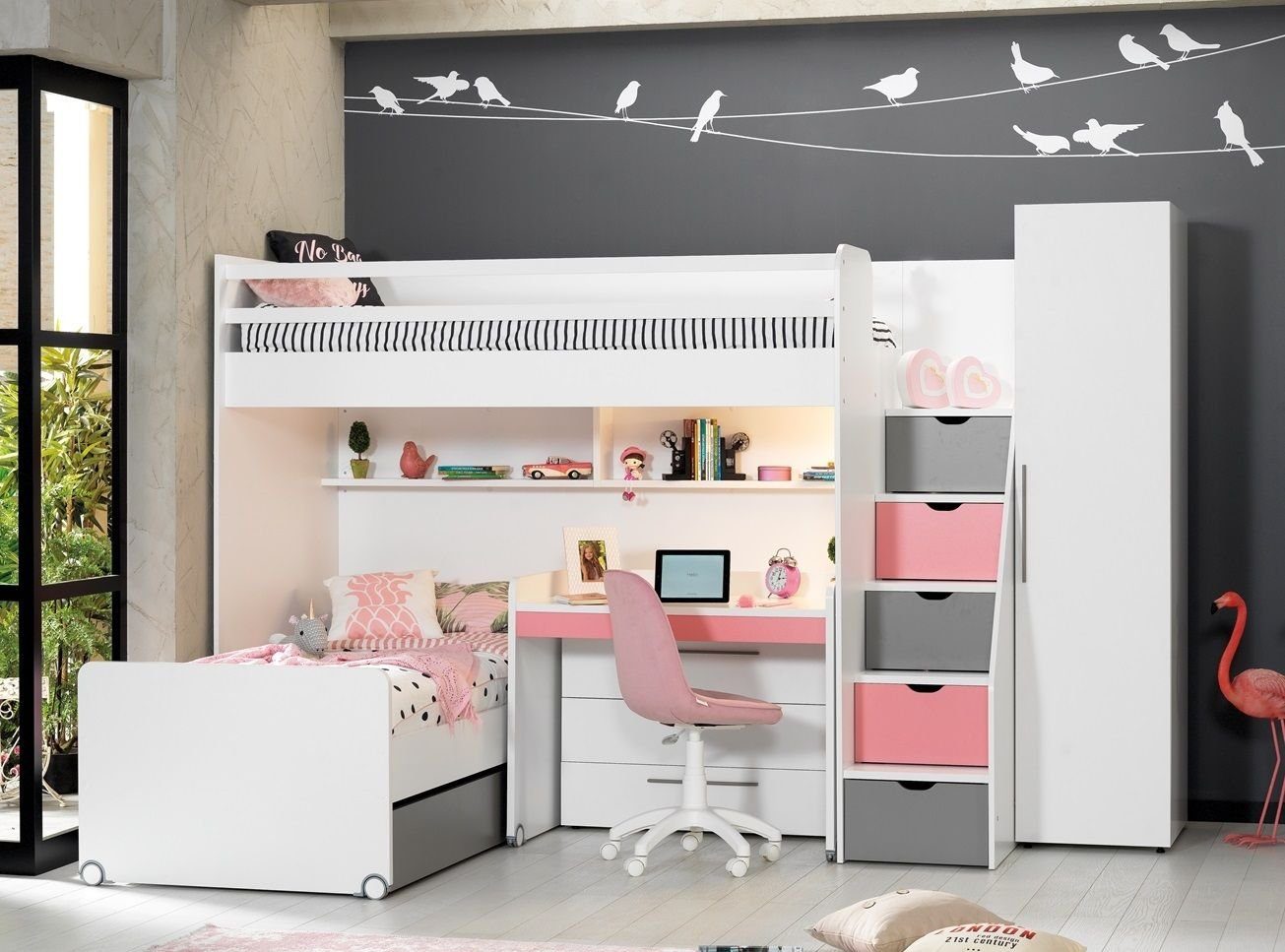 Trebela Jugendzimmer-Set Almila Jugendzimmer Neo mit 2 Schlafplätze