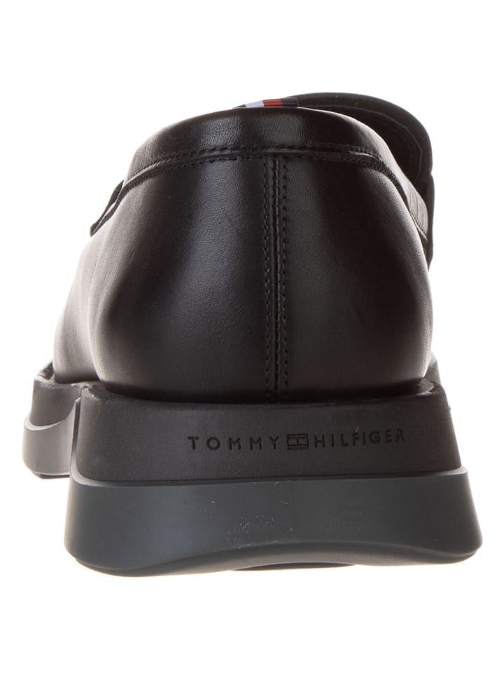 Tommy Hilfiger Shoes Leder-Mokassins in Schwarz günstig kaufen