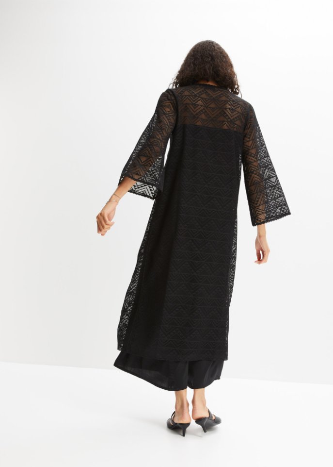 Longjacke in Crochet-Optik