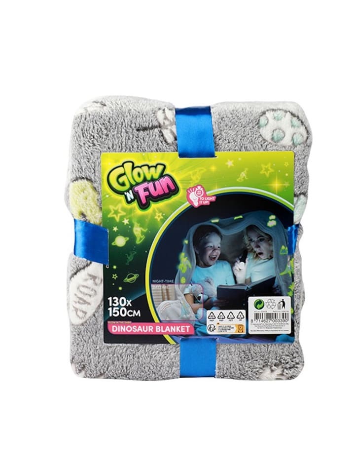 Toi-Toys Kinder-Decke Dinosaurier leuchtet im Dunkeln 130 cm x 150 cm 0 Monate günstig kaufen onesize