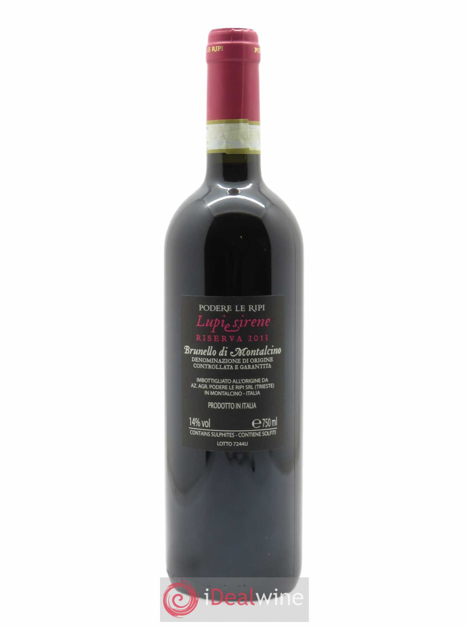 Brunello di Montalcino DOCG Lupi e Sirene Riserva Podere Le Ripi  2013 - Lot de 1 Bouteille