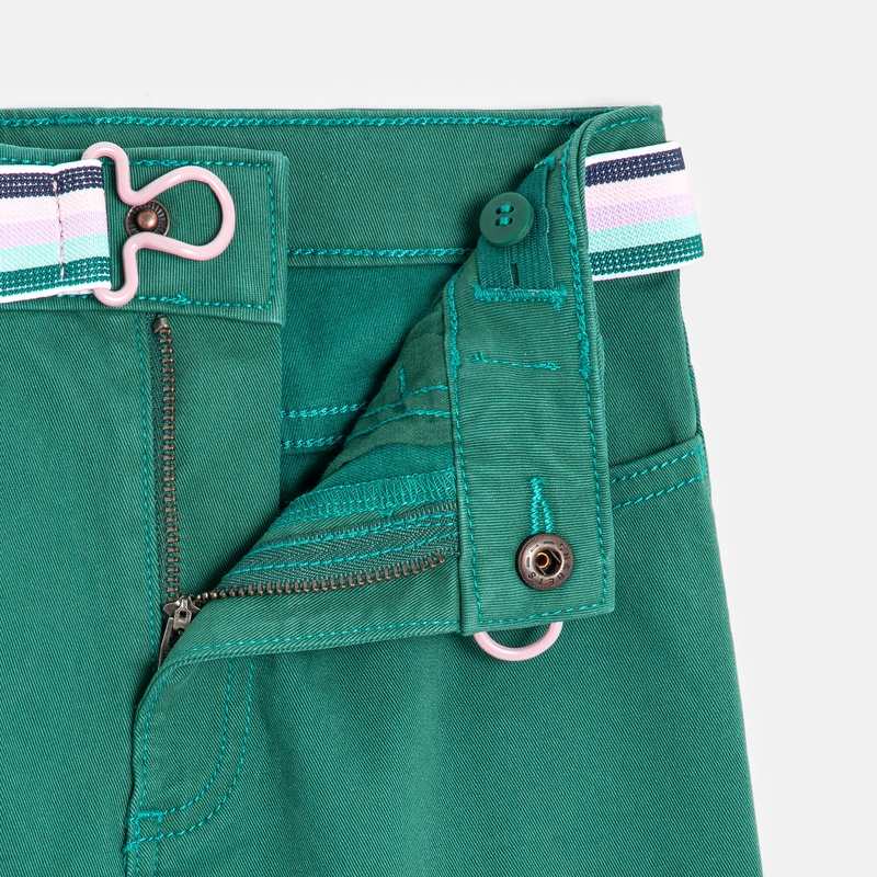 Pantalon wide 3/4 fille coton vert anglais Catimini