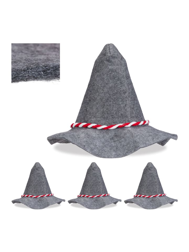 relaxdays 4x Seppelhut in Grau günstig kaufen onesize