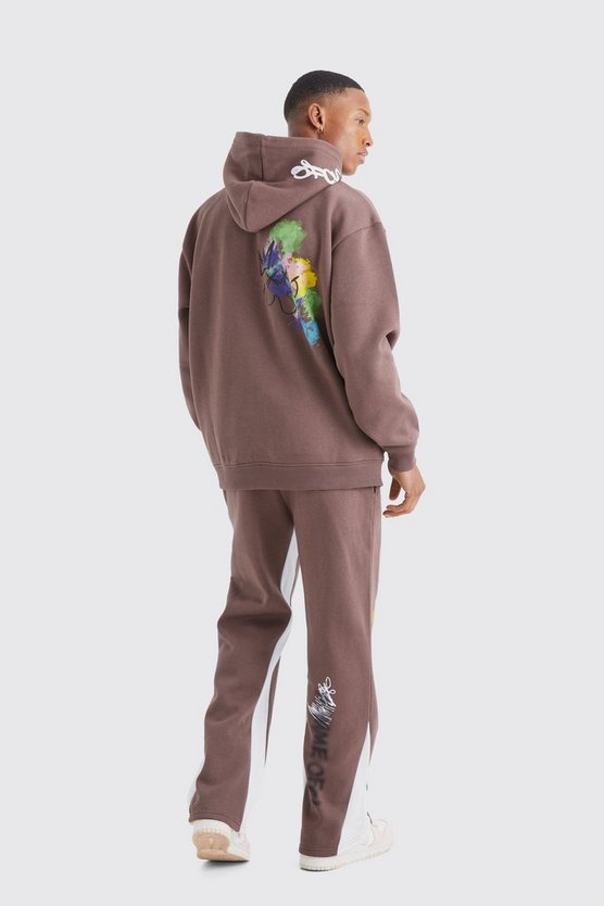 Oversize Trainingsanzug mit Graffiti-Print