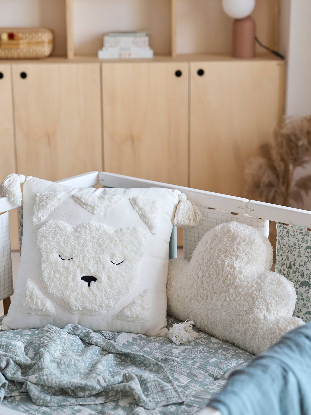 Coussin Nuage en sherpa ecru