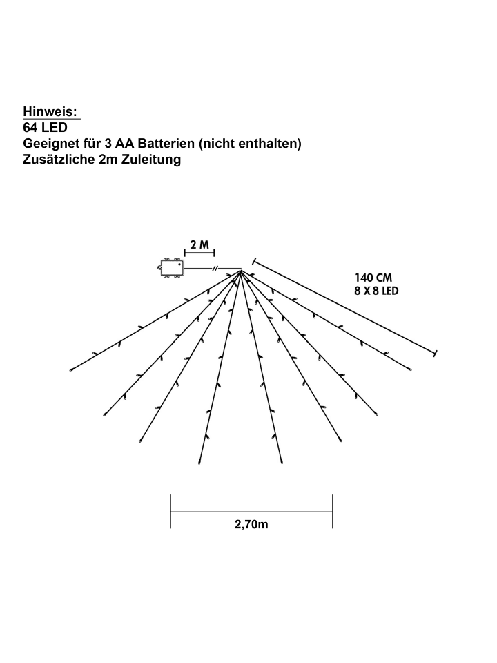 STAR Trading LED Baummantel Lichterkette ,Akku', warmweiß, 140cm (64 Leds, Batterie günstig kaufen onesize