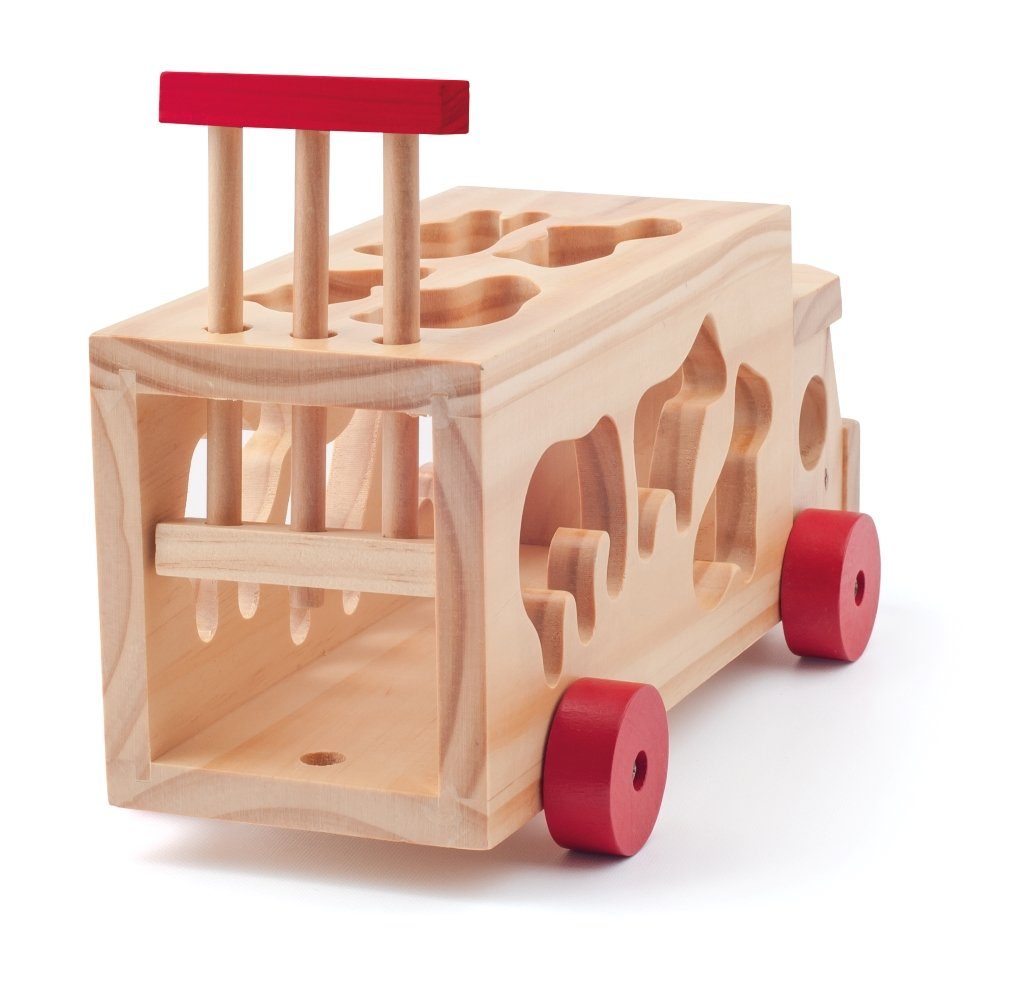 Woodyland Lernspielzeug 91199 Motorik Holzauto 