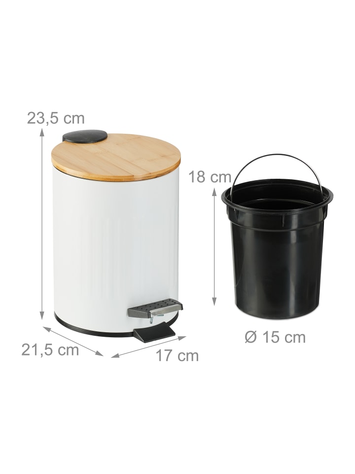 relaxdays Mülleimer in Weiß - 3 l günstig kaufen onesize
