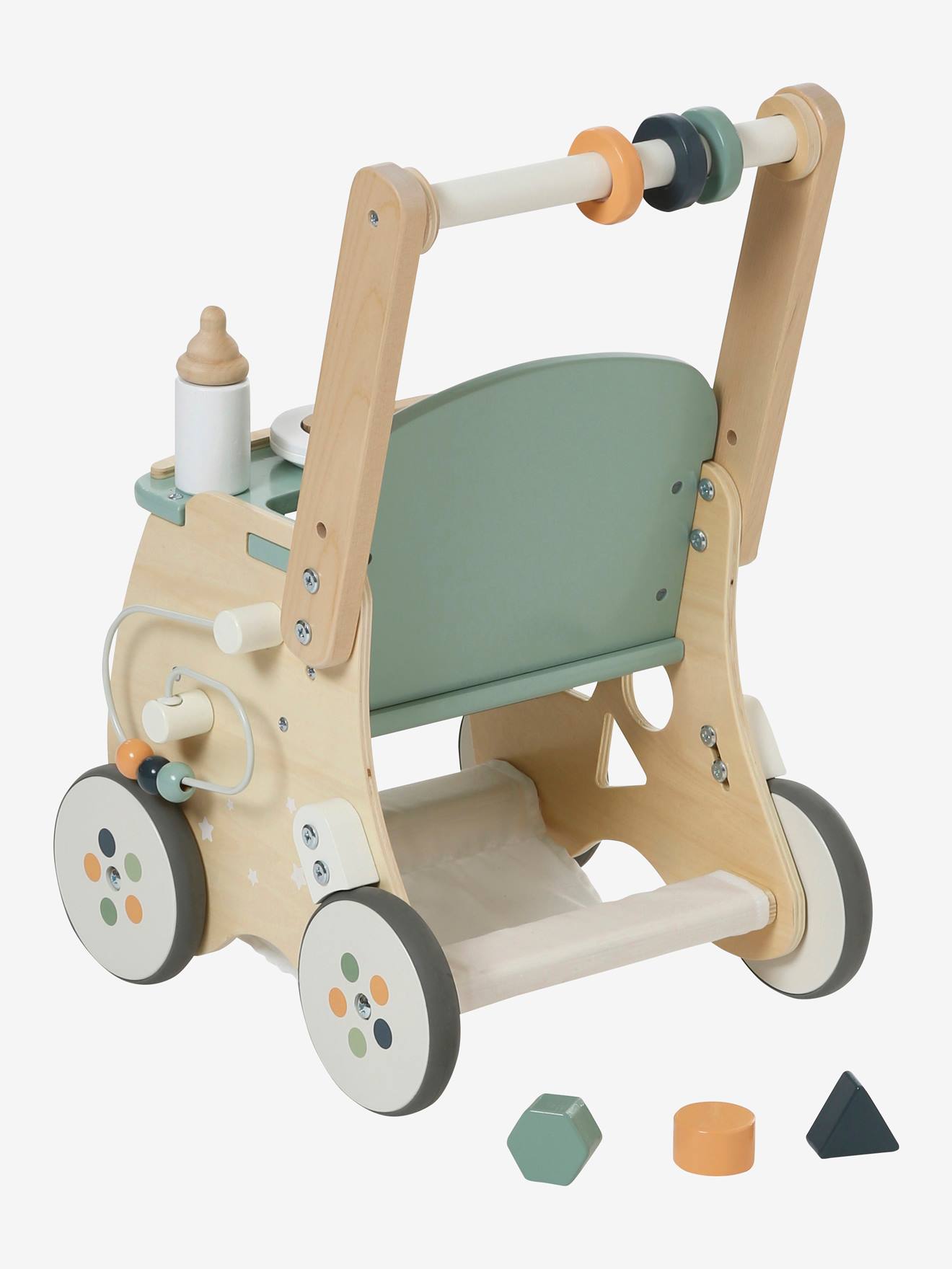 Chariot de marche poussette en bois FSC® vert