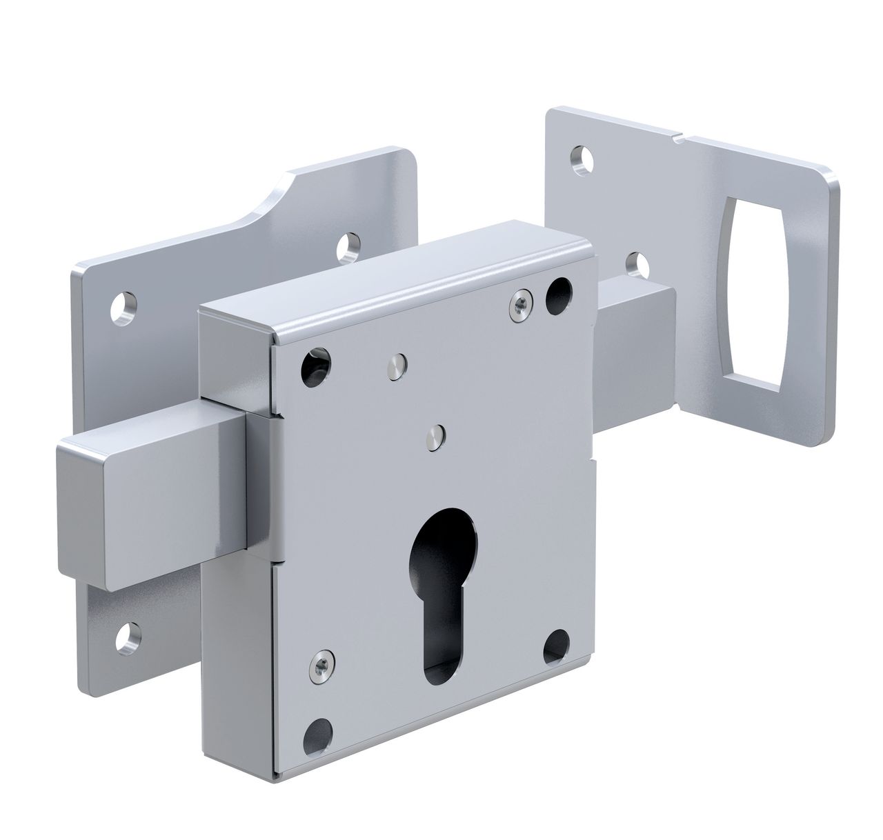 Basi Aufschraub-Torschloss - ATS 80 - Lochung: PZ - Holztore - 6-tourig - Dorn: 39 mm - R/L